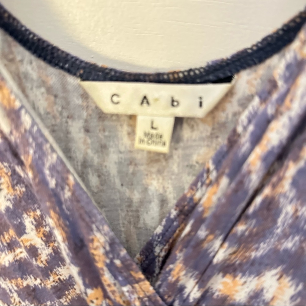 CABI L woman abstract purple gold Patio sleeveless maxi dress coastal boho chic - Picture 5 of 14